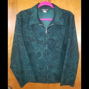 Briggs Green Paisley Jacket Soft Faux Suede